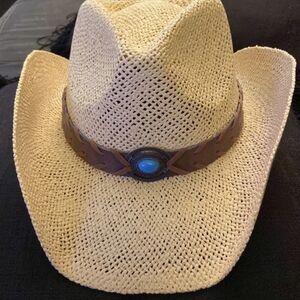 Chic tan Cowboy Hat with Brown Band